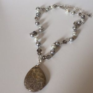 E.L.L.A. Bohemian Serenity Agatized Coral Necklace